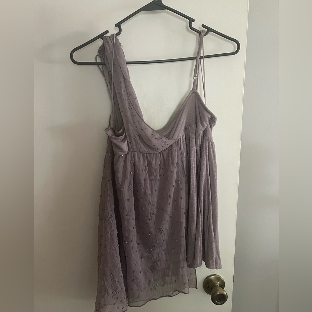 Free People beaded Lavender Tank